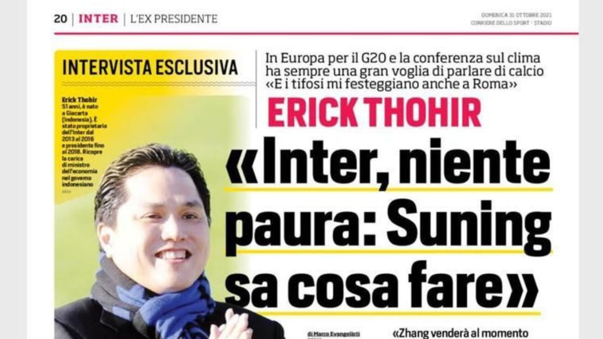 Wawancara Erick Thohir dengan media italia