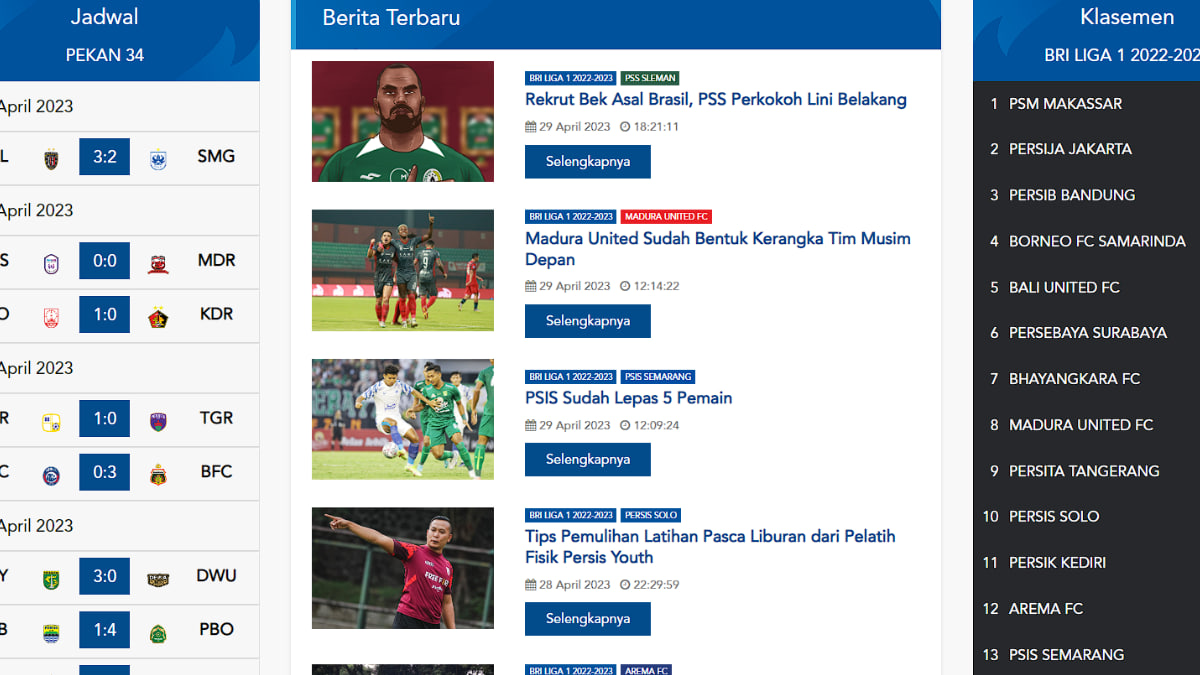 Situs Resmi Liga Indonesia Baru (LIB)