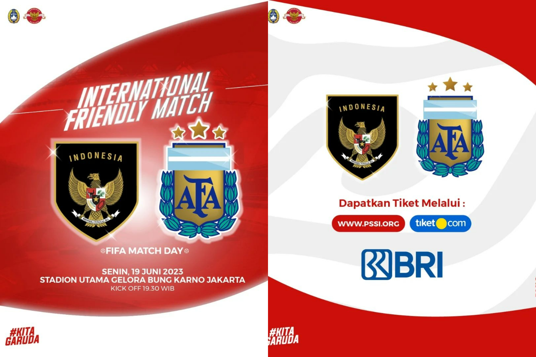 Poster pembelian tiket Indonesia vs Argentina