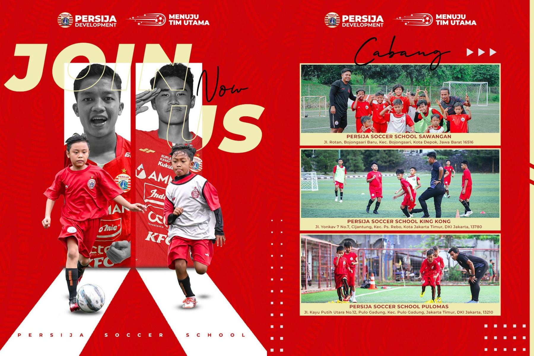 Persija Soccer School Telah Dibuka di 3 Cabang Tempat yang Berbeda