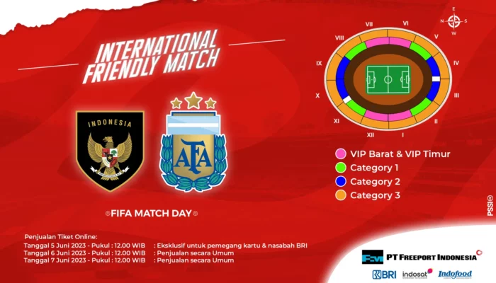 Tiket Indonesia vs Argentina Dibagikan PSSI Gratis, Ini Caranya!