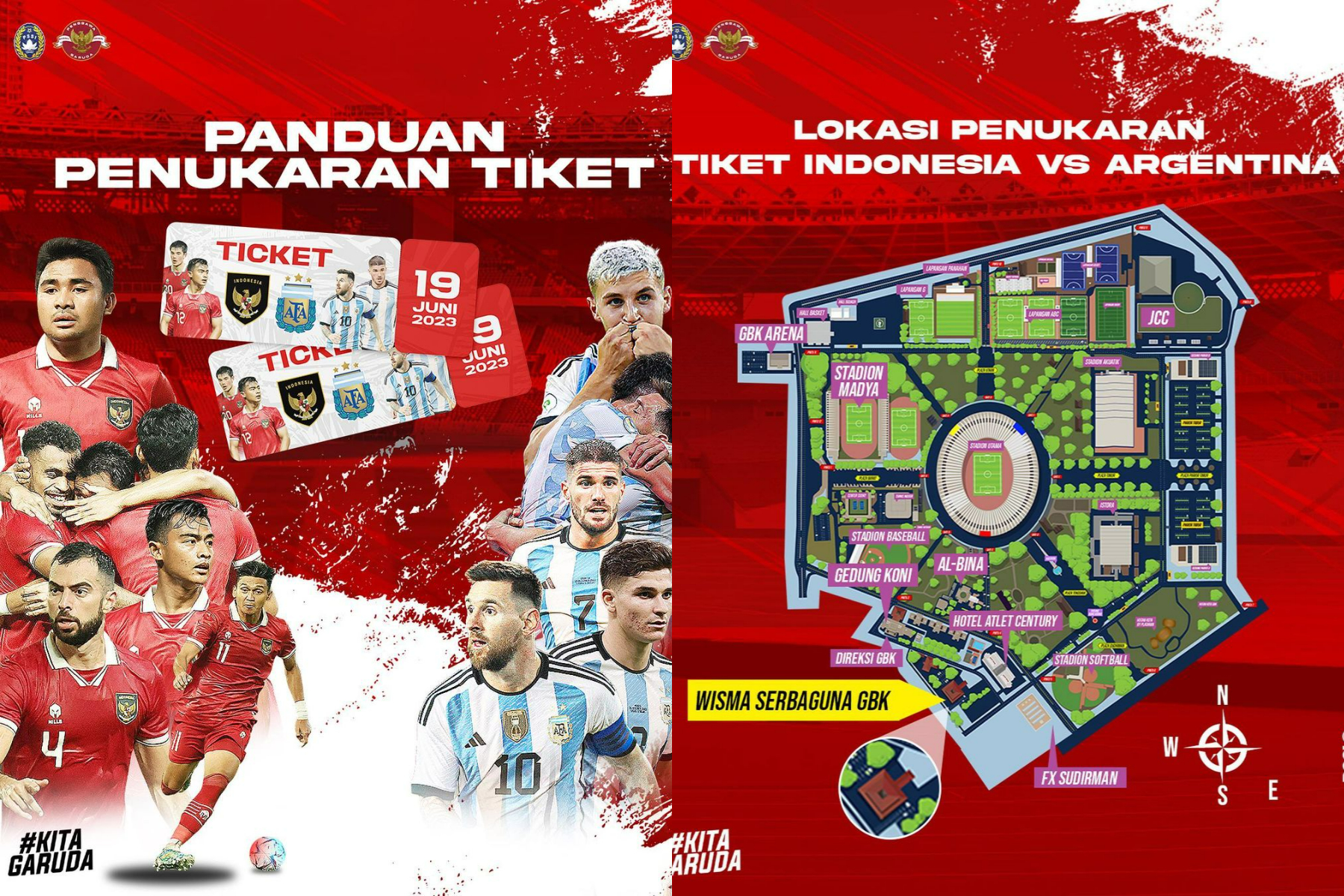 Inilah panduan penukaran tiket Indonesia vs Argentina.
