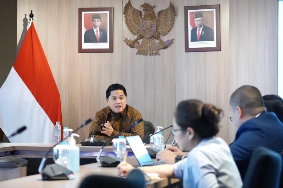 Erick Thohir ketika hadir dalam rapat persiapan Piala Dunia U-17.