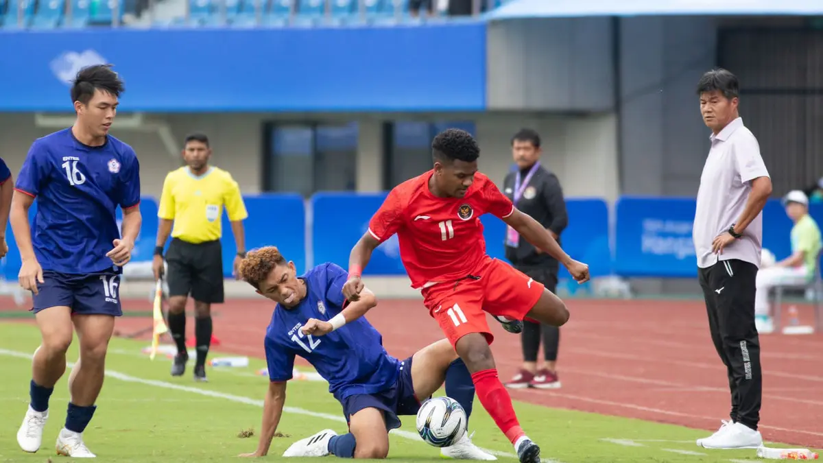 Pertandingan Timnas Indonesia U-24 menghadapi Chinese Taipei