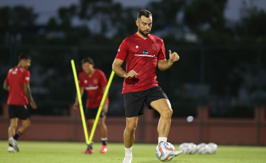 Jordi Amat latihan jelang FIFA Matchday (PSSI)