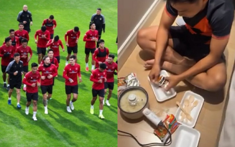 Pemain Timnas Indonesia jadi sorotan karena masak mie instan di saat TC.