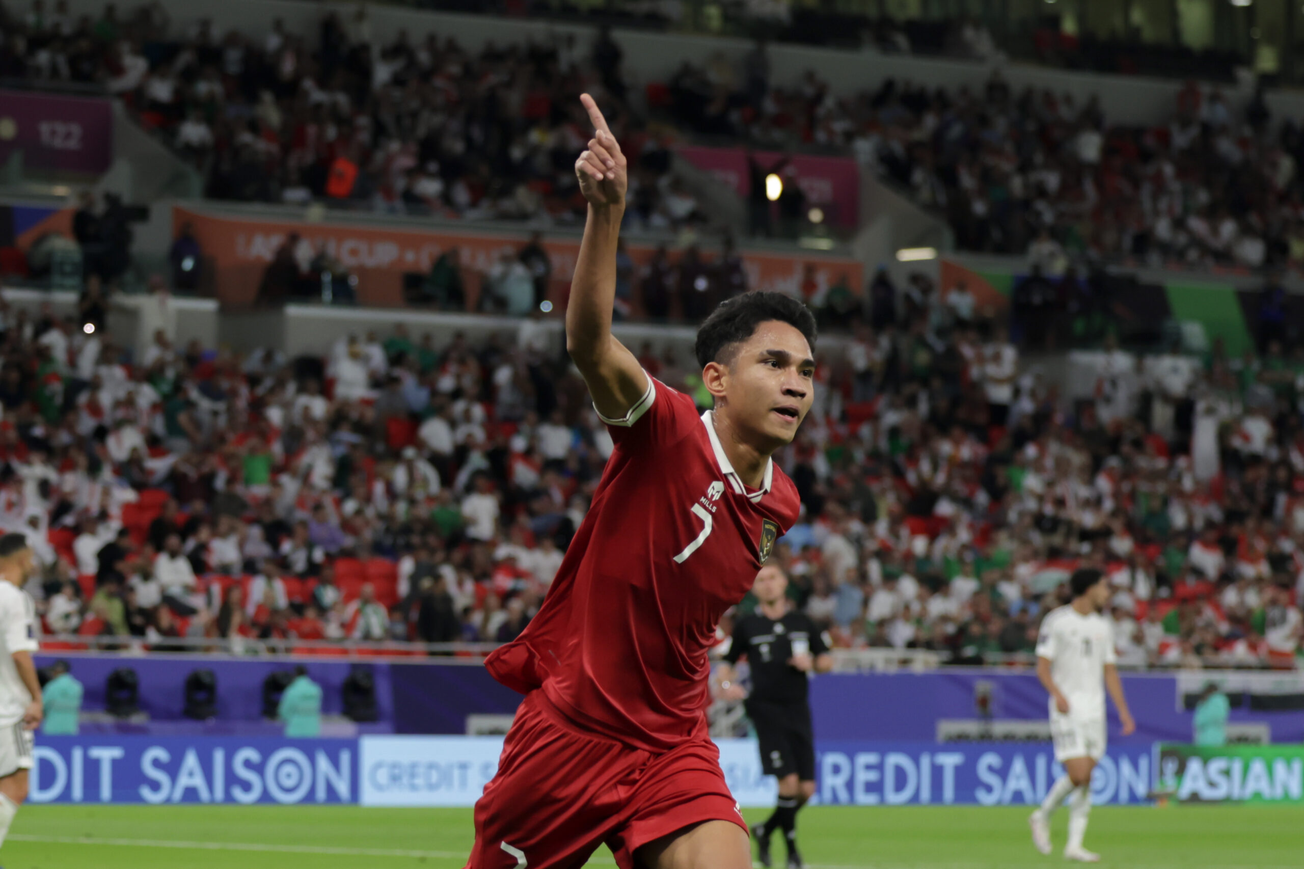 Marselino Ferdinan mencetak gol di laga Timnas Indonesia vs Irak.