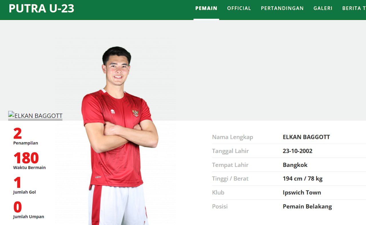 Elkan Baggott perkuat Timnas Indonesia U-23